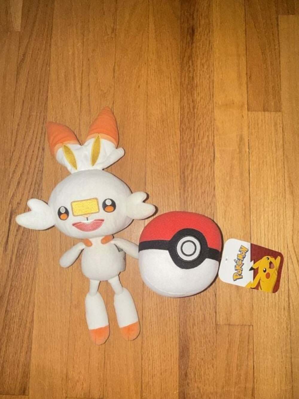 Pokémon Lot of 2 Scorbunny Plush With Pokeball Stuffed Toy